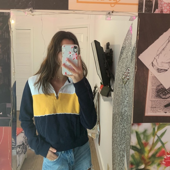 color block quarter zip sweatshirt - Picture 2 of 2